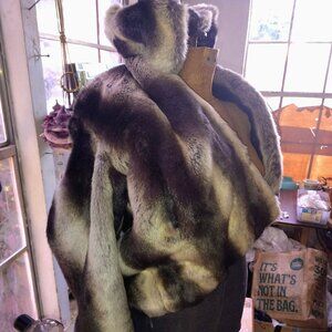 Faux Fur Hooded Jacket Coat Brown Tan